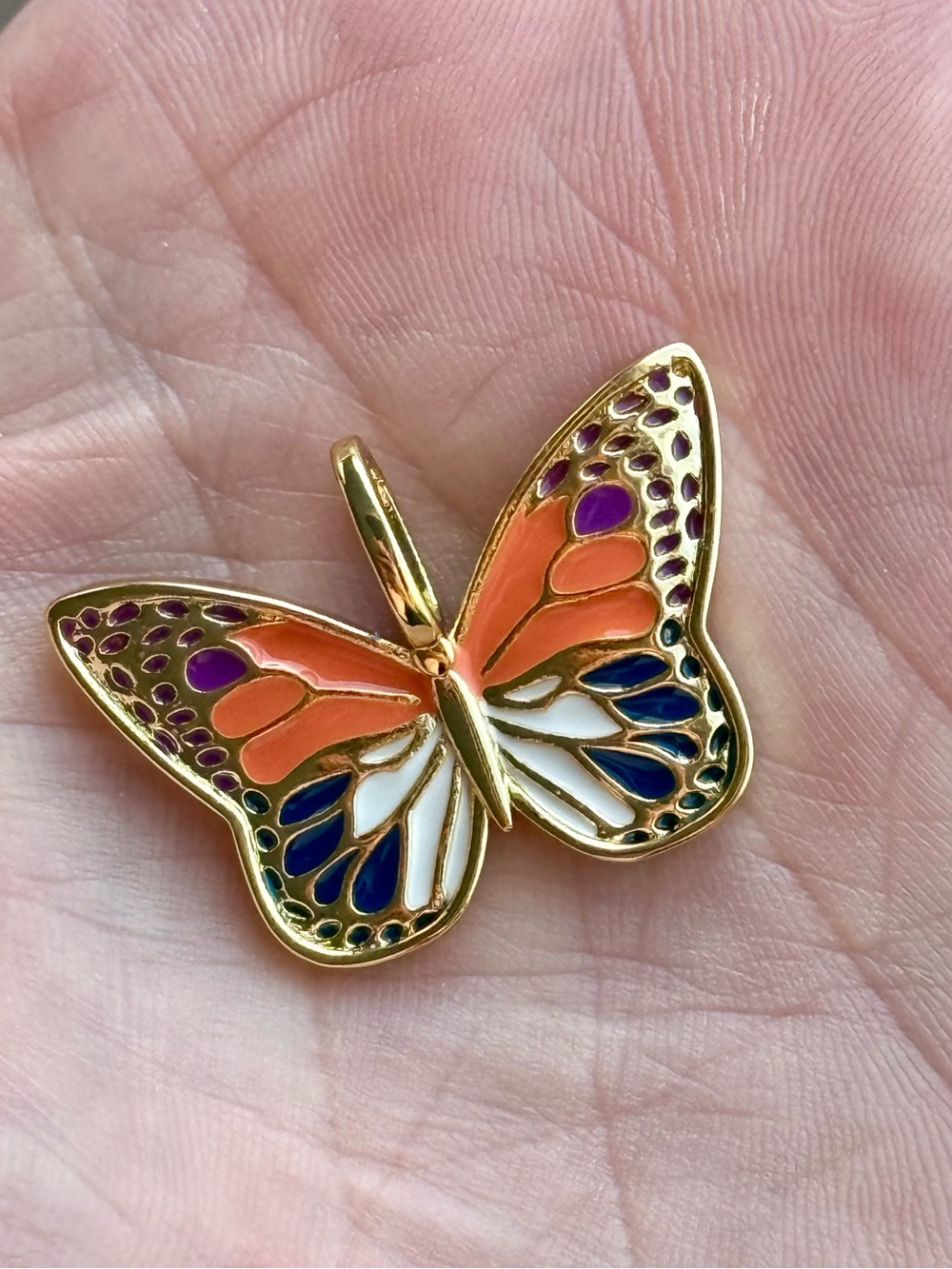 22k Gold-Filled Mosaic Butterfly Pendant